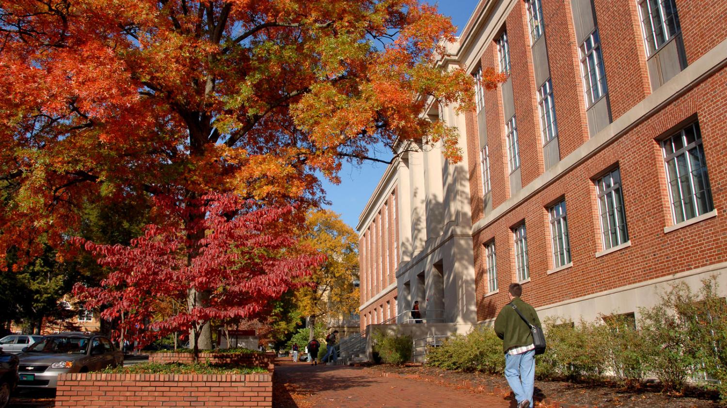 Withers Hall on NC State's campus in fall