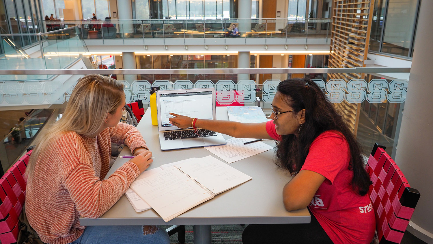 Students work, study and use the Talley Student Union.