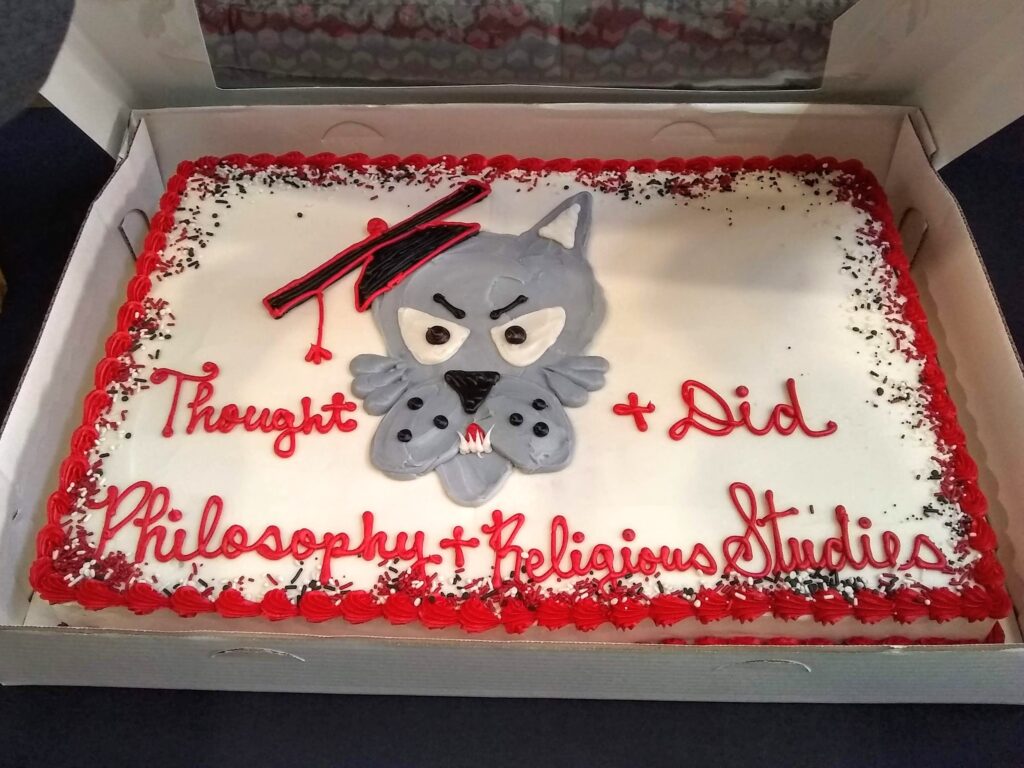 Cake that says "Thought & Did"